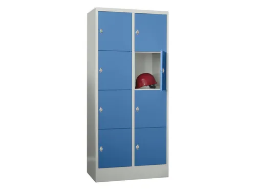 lockerkast,HxBxD 1850x800x500mm,2x4vakken,RAL7035,front RAL5012