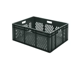 Euronorm Stapelkrat 320x800x600mm 127liter Grijs Wanden Opengewerkt - 1