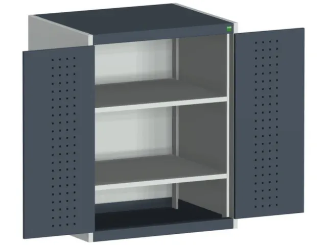 kast met geperforeerde platen,HxBxD 1000x800x650mm,2xStalen bodem