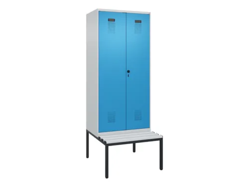 locker met bank,voor scheiding van kleding,HxBxD 2120x800x815mm,2vak