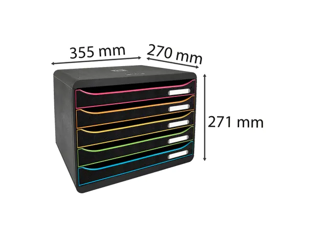 Module de classement Big Box Plus horizon 5 tiroirs Black Office - Noi