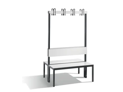 omkleedbank,HxLxD 1650x1000x760mm,HPL wit,frame staal RAL7021