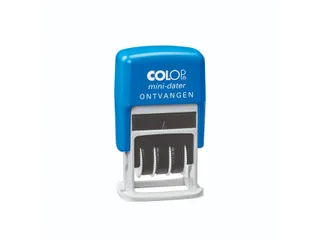 Woord-datumstempel Colop S160O ontvangen blauw rood - 3