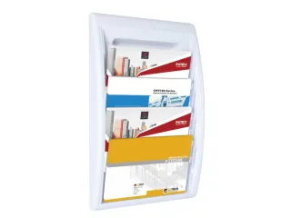 wandfolderhouder HxBxD 650x395x95mm 4x vak 240x320mm wit - 1