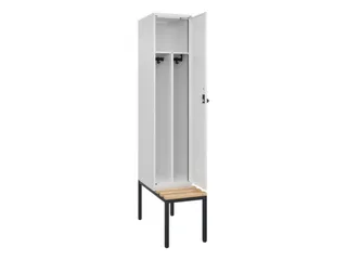 locker met bank,voor scheiding van kleding,HxBxD 2120x400x815mm,1vak - 1