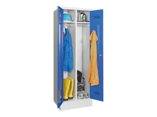 garderobekast,HxBxD 1850x600x500mm,2vak,RAL7035,front RAL5010 - 2