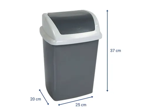 9521087 Afvalbak MAULswing 10L kunststof 25x20x37cm donkergrijs