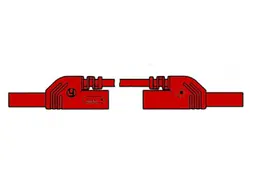 Spuitgegoten meetsnoer met contactbeveiliging 4mm 25cm rood