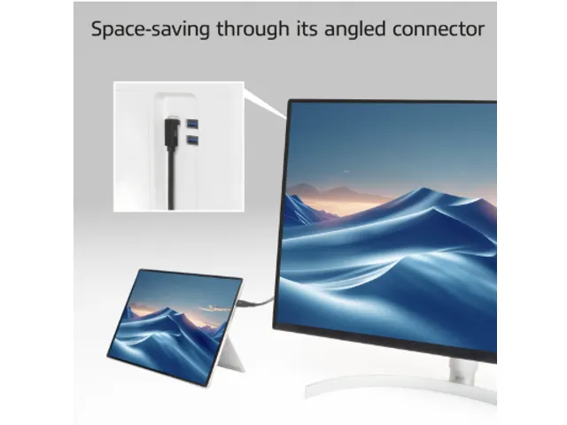 Kabel ACT USB-C standaard naar USB-C hoek boven/beneden 10Gbps 1m