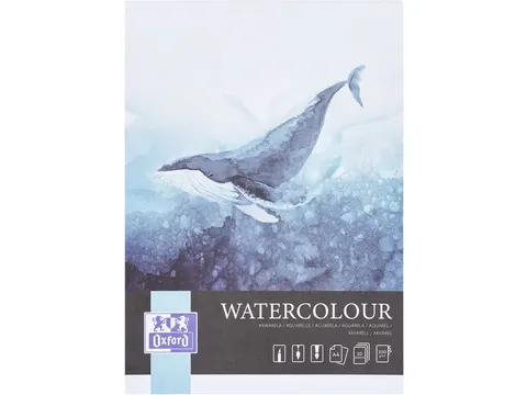 Aquarelblok Oxford Watercolour A4 20 vel 300gr gelijmd