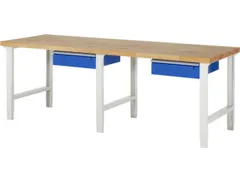 werkbank,HxBxD 790-1140x2500x900mm,beukblad,draagverm. 750kg