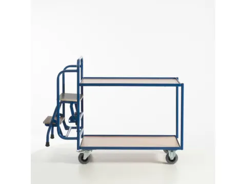 Orderverzamelwagen 990x590mm Totale H 1135mm 2 Etages Hout Ral5010