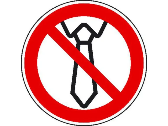 panneau d'interdiction Interdiction de porter une cravate PVC Ø 100mm