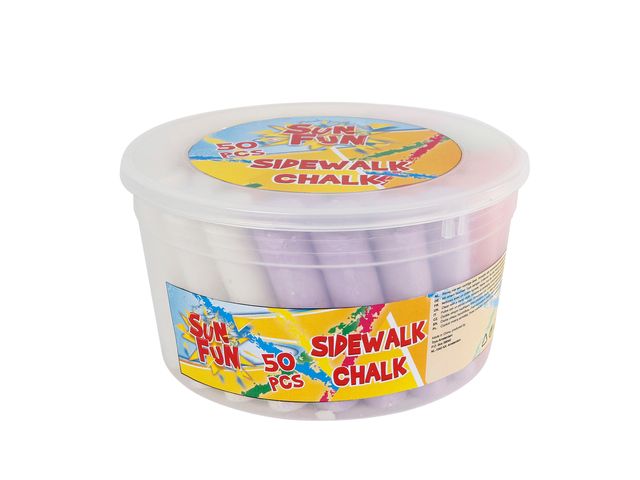 Stoepkrijt Sun Fun 105x25mm 8x6 kleuren in emmer | ArtSupplyShop.nl