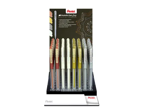 Gelschrijver Pentel K118 Grip medium assorti 4 kleuren