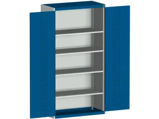 kast met geperforeerde platen,HxBxD 2000x1050x650mm,4xStalen bodem - 1