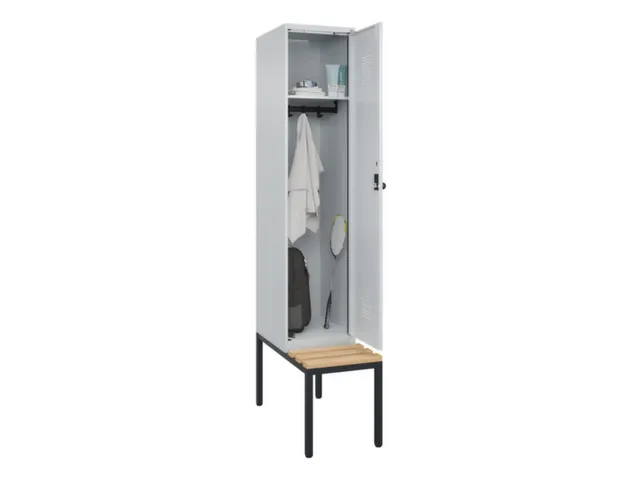 locker met bank,HxBxD 2120x400x815mm,1vak,vak B 400mm,draaigrendel