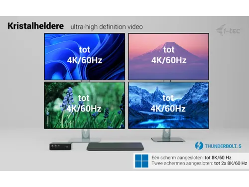 i-tec Thunderbolt 5 Quattro Display Docking Station 5x USB, 2.5 GLAN