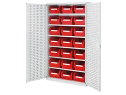 Ruime Bakkenkast 1950x1130x590mm 21 Magazijnbakken Geperf. Deur