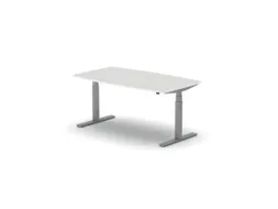 Elektrisch ihv Vergadertafel Vatvorm 1600x800mm Alu+ Lichtgrijs Blad
