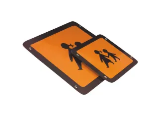 bord voor schoolbussen,PVC,oranje/zwart,om te verlijmen,HxB 400x400mm - 1
