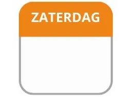 LabelLORD PL Dagetiket Zaterdag 25x25mm Oranje Flushlabel 1000 stuks