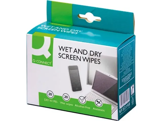 Wet & Dry Beeldschermreinigingsdoekjes Doos à 20 stuks