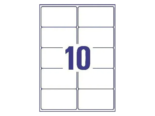 Etiket Avery J8173-10 99.1x57mm Inkjet wit 100 stuks