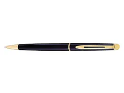 Balpen Waterman Hemisphere Black lacquer GT Medium Blauwe inkt