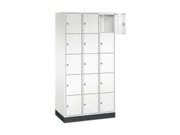 lockerkast,HxBxD 1950x920x500mm,3x5vakken,cil.-slot,sokkel