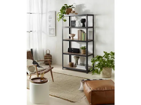 Rek Home Maxi 176x90x45cm 5 Legborden Zwart Metaal