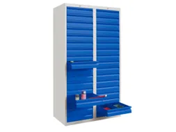 ladekast HxBxD 1800x1000x500mm 34laden RAL7035 front RAL6011