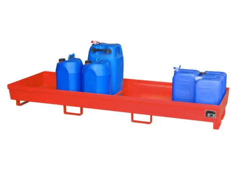 Opvangbak 4x 200l Opvangvol. 280l Rood 285x 2400x 800mm Open