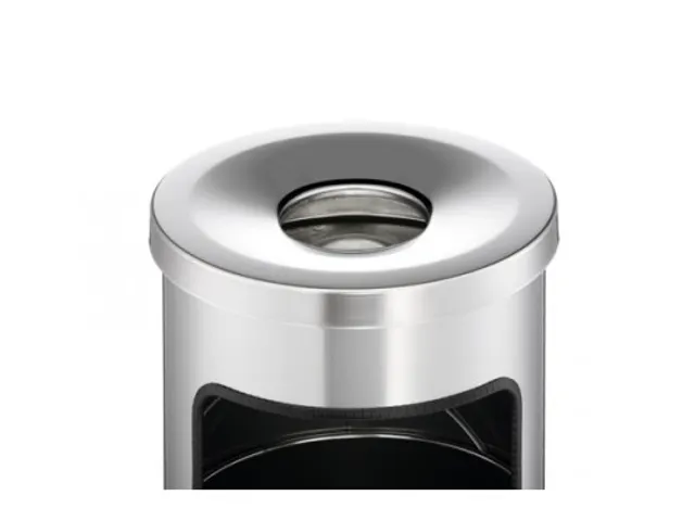 Metalen Afvalbak 17 Liter Met Asbak Metaal Zilver