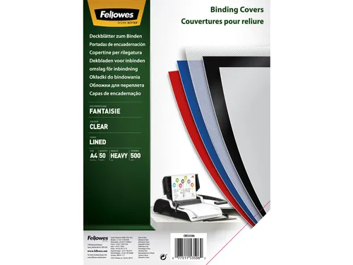 Voorblad Fellowes A4 Pp 500 Micron Transparant 50stuks