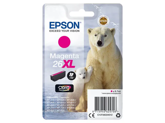 C13T26334012 C13T26334012 Epson Xp Inkt Magenta Hc 700Pagina's 9,7Ml