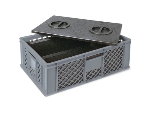 Euronorm-stapelbak,m. isoleerbox,HxLxB 240x600x400mm,20l,PE,grijs