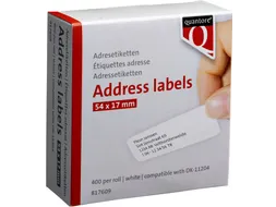 Labeletiket Quantore DK-11204 17x54mm wit 400 stuks