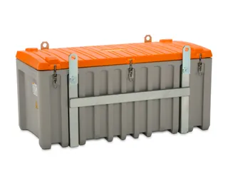 Opbergbox 750l 800x 1700x 860mm Kraanbaar Met Zijdeur Grijs/Oranje - 2