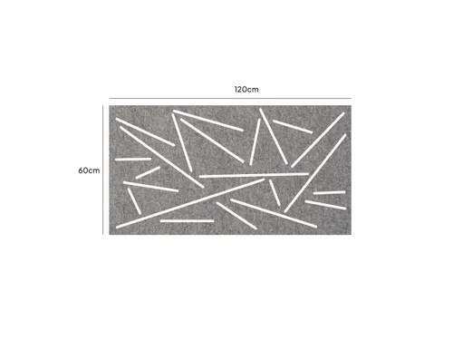 Akoestisch Bureaupaneel met patroon uitsnede 60x120cm Grijs