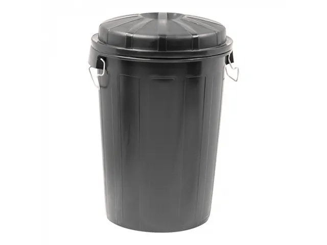 Denox kunststof Afvalvat met deksel 95 liter Zwart