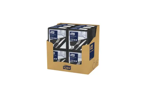 Tork 477675 Dinnerservet 39x39cm 3-laags 1/8 vouw 12x100st Zwart