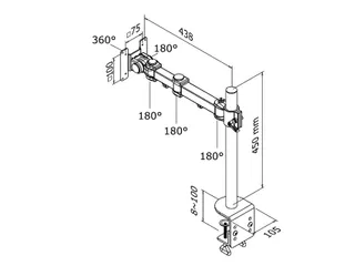 Monitorarm FPMA-D960 1 Scherm 10-30 Inch met Klem Zwart - 2