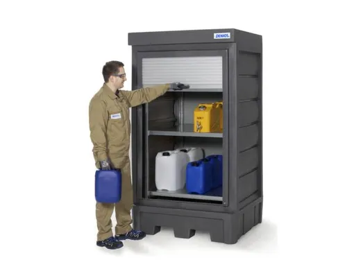 depot,v. aquatoxische/bijtende stoffen,HxBxD 2060x1140x1050mm,roldeur
