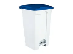 Contitop,afvalbak met pedaal 90L wit/blauw