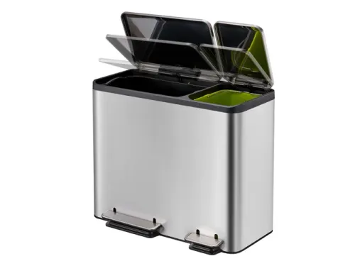 Ecocasa Recycler Pedaalemmer 30+15 Liter mat RVS
