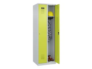 locker,HxBxD 1850x600x500mm,2vak,vak B 300mm,cil.-slot,staand op vloer - 1