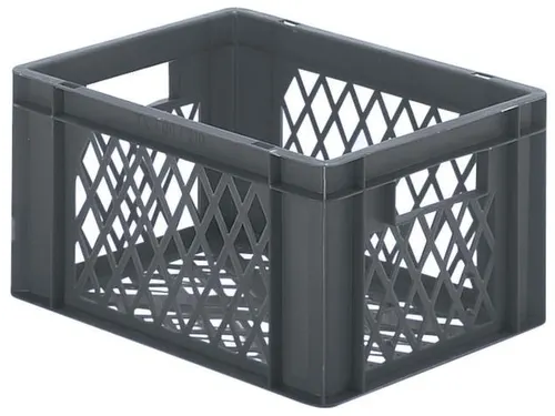 Euronorm-stapelbak 19l 210x400x300mm Wanden/bodem Opengewerkt Grijs