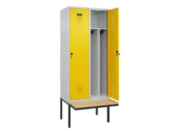 locker met bank,voor scheiding van kleding,HxBxD 2120x800x815mm,2vak