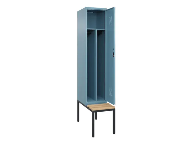 locker met bank,voor scheiding van kleding,HxBxD 2120x400x815mm,1vak